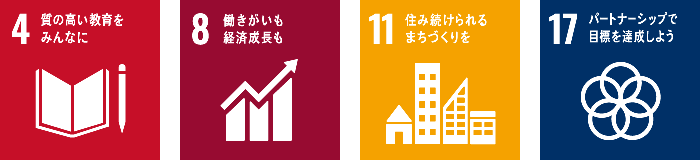 SDGsゴール No.4,8,11,17